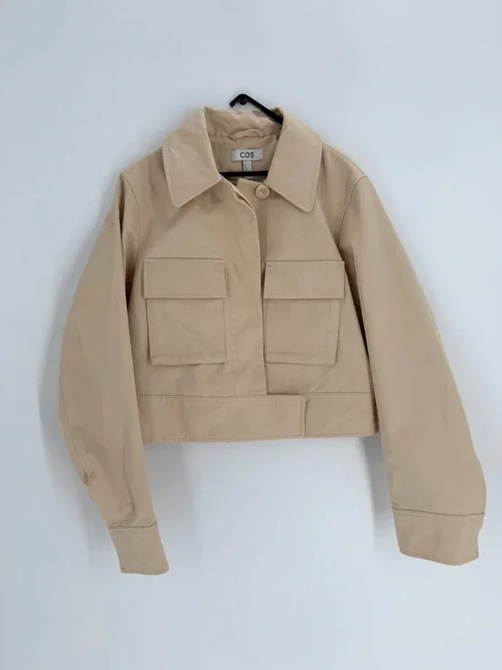 Cos Cropped Utility Jacket In Beige - Picture 2 of 6